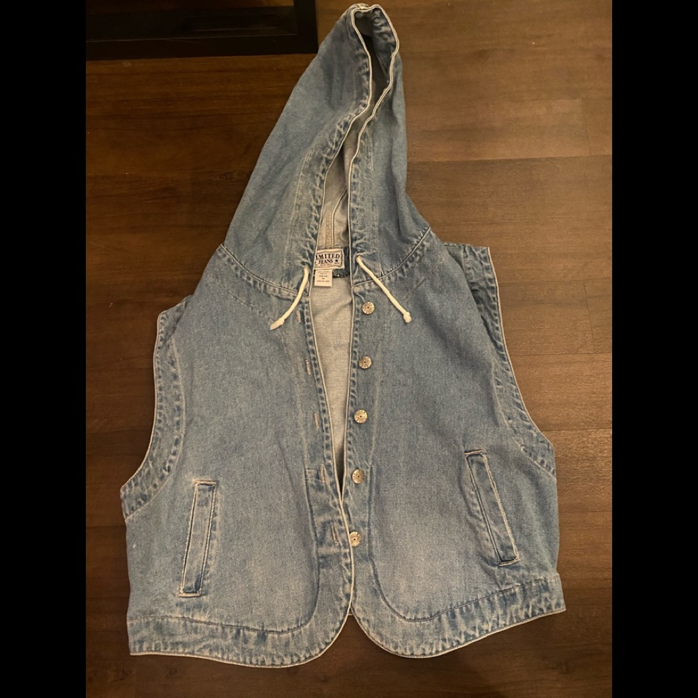 Vintage The Limited Hooded Jean Vest
